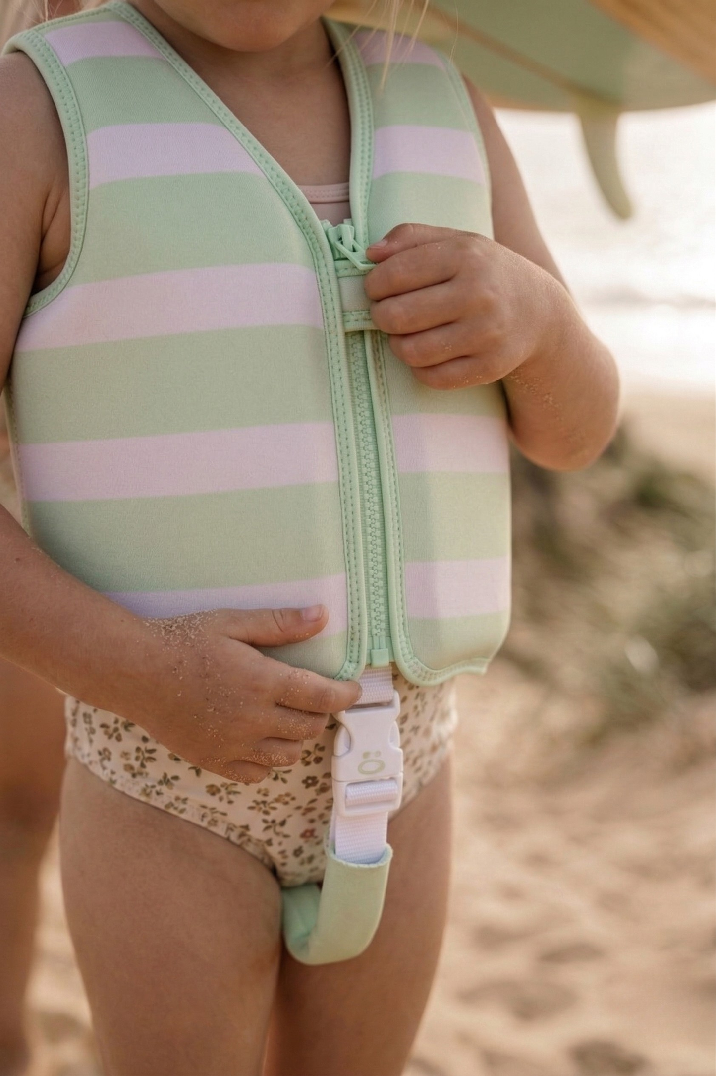 Stevie Swim Vest – Green Stripe